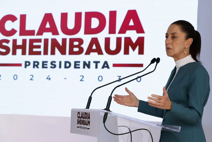 La presidenta electa de México, Claudia Sheinbaum. Foto de EFE/ Mario Guzmán.