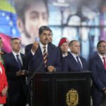 Nicolás Maduro hablando durante rueda de prensa en el Tribunal Supremo de Justicia en Caracas, Venezuela. Foto de EFE/ Prensa Miraflores.