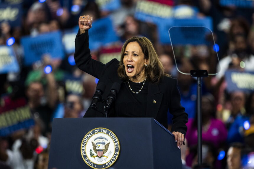 La vicepresidenta y actual candidata presidencial demócrata, Kamala Harris. Foto de EFE/ EPA/ JIM LO SCALZO