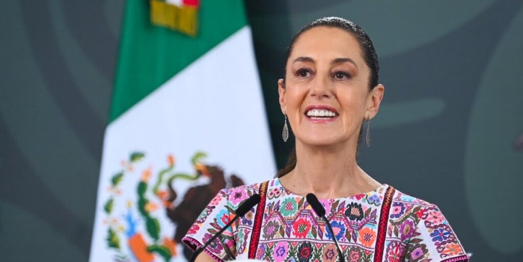 La presidenta de México, Claudia Sheinbaum, durante la conferencia de prensa en Acapulco. Foto: Presidencia.