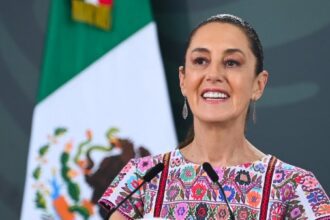 La presidenta de México, Claudia Sheinbaum, durante la conferencia de prensa en Acapulco. Foto: Presidencia.