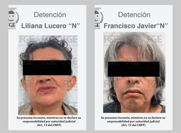 Liliana Lucero y Francisco Javier, madre y padrastro del caso "Niño del Contenedor". Foto: Fiscalía de Quintana Roo.