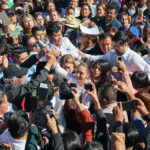 Fotografía cedida por la presidencia de México, de la presidenta de México Claudia Sheinbaum, durante una gira de trabajo en Oaxaca. Foto: JLMnoticias / EFE/ Presidencia de México.