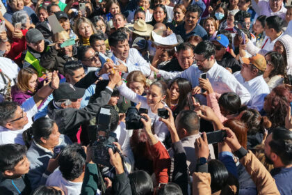 Fotografía cedida por la presidencia de México, de la presidenta de México Claudia Sheinbaum, durante una gira de trabajo en Oaxaca. Foto: JLMnoticias / EFE/ Presidencia de México.