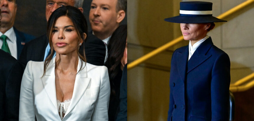 Lauren Sánchez y la primera dama Melania Trump. Foto de EFE/EPA/ Kenny Holston / Ron Sachs.