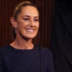 La presidenta de México, Claudia Sheinbaum, durante un acto protocolario en Querétaro. Foto de EFE/ Sergio Adrián Angeles.