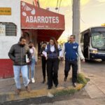Tere Jiménez recorrió rutas del transporte público en el oriente de Aguascalientes.
