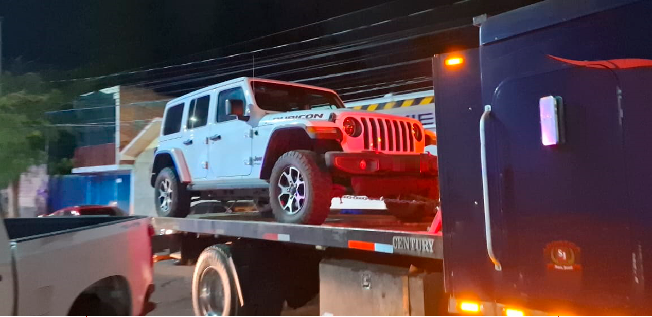 Rubicon asegurada tras robo en el norte de Aguascalientes. Foto: JLMNoticias / SSPE Aguascalientes.