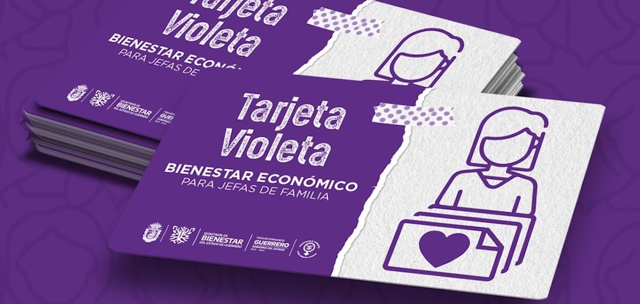Tarjeta Violeta Bienestar. Foto: JLMNoticias / Secretaría del Bienestar.