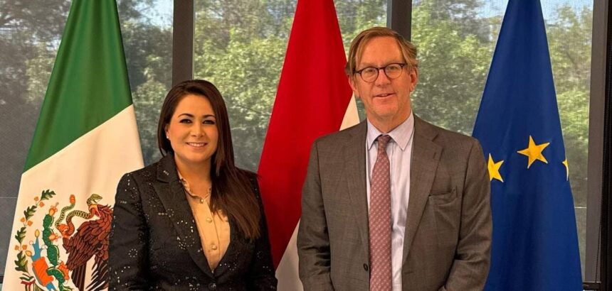 La gobernadora del estado Tere Jiménez se reúne con el embajador de los países bajos en México, Wilfred Mohr