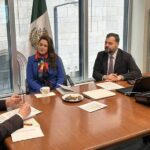 Tere Jiménez en reunión con Christian Clay, consejero comercial del Consulado General de México en Toronto, Canadá 