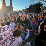8M, una manifestación sin contratiempos en Aguascalientes. Foto: JLMNoticias.