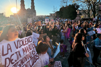 8M, una manifestación sin contratiempos en Aguascalientes. Foto: JLMNoticias.