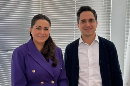 Tere Jiménez, sostuvo una reunión con el director general de Banobras, Jorge Mendoza Sánchez