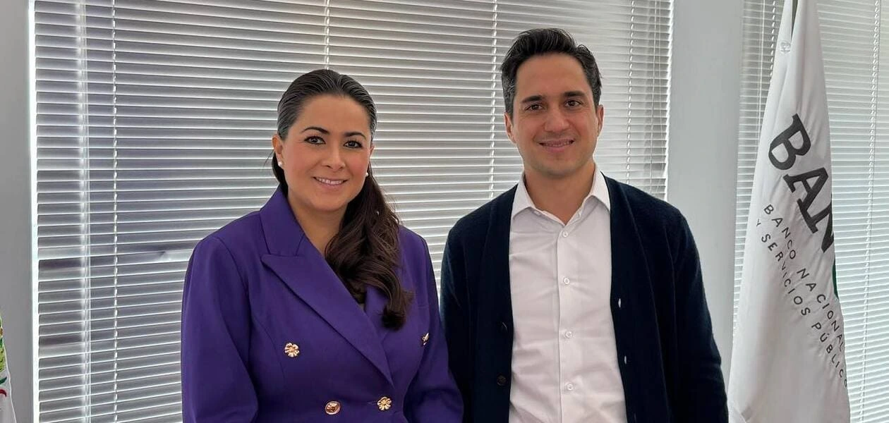 Tere Jiménez, sostuvo una reunión con el director general de Banobras, Jorge Mendoza Sánchez