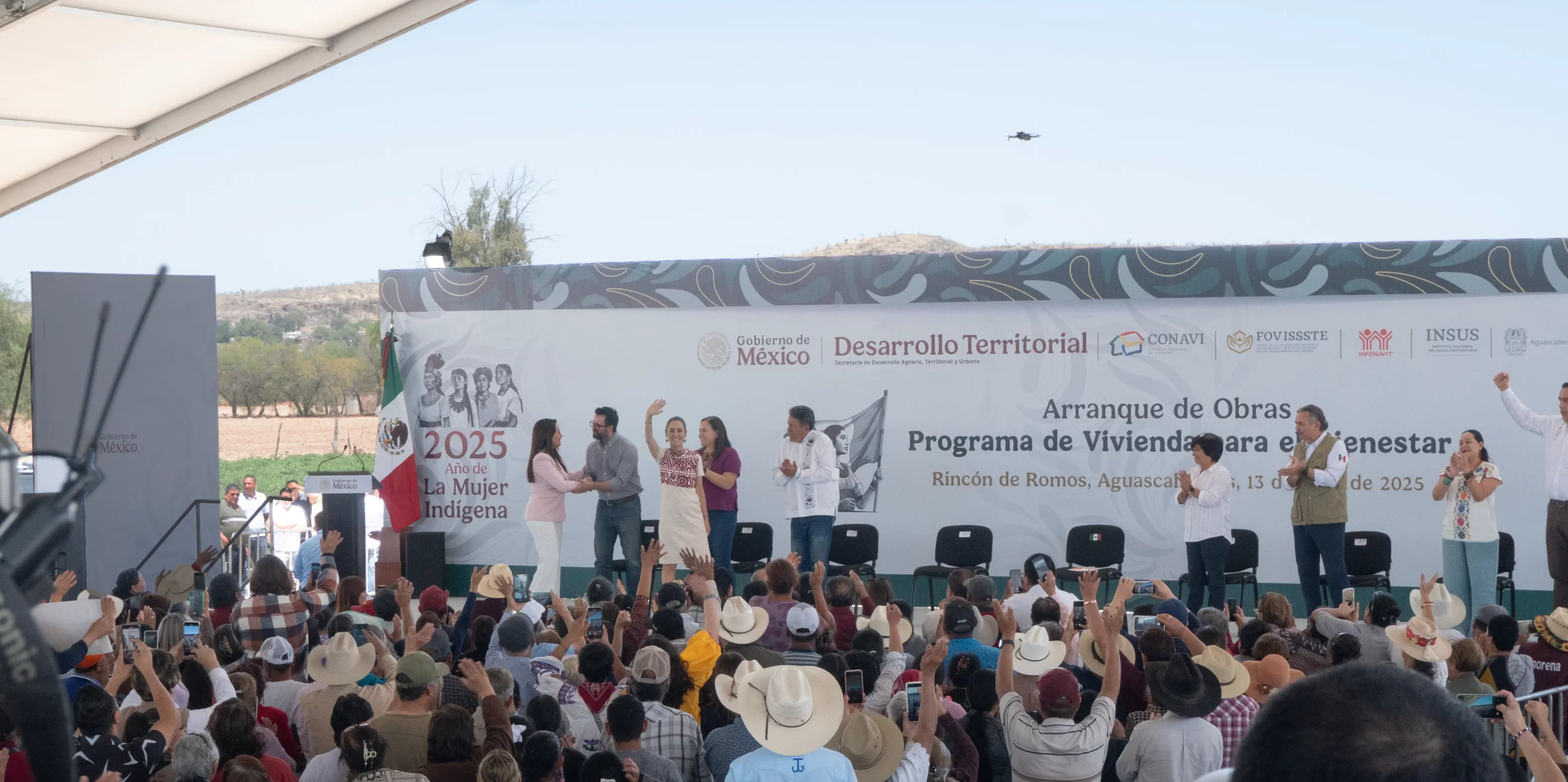 La gobernadora, Tere Jiménez, refrendó el respaldo del Gobierno de Aguascalientes al Gobierno de México, y aseguró que hay desarrollo y oportunidades en el estado.