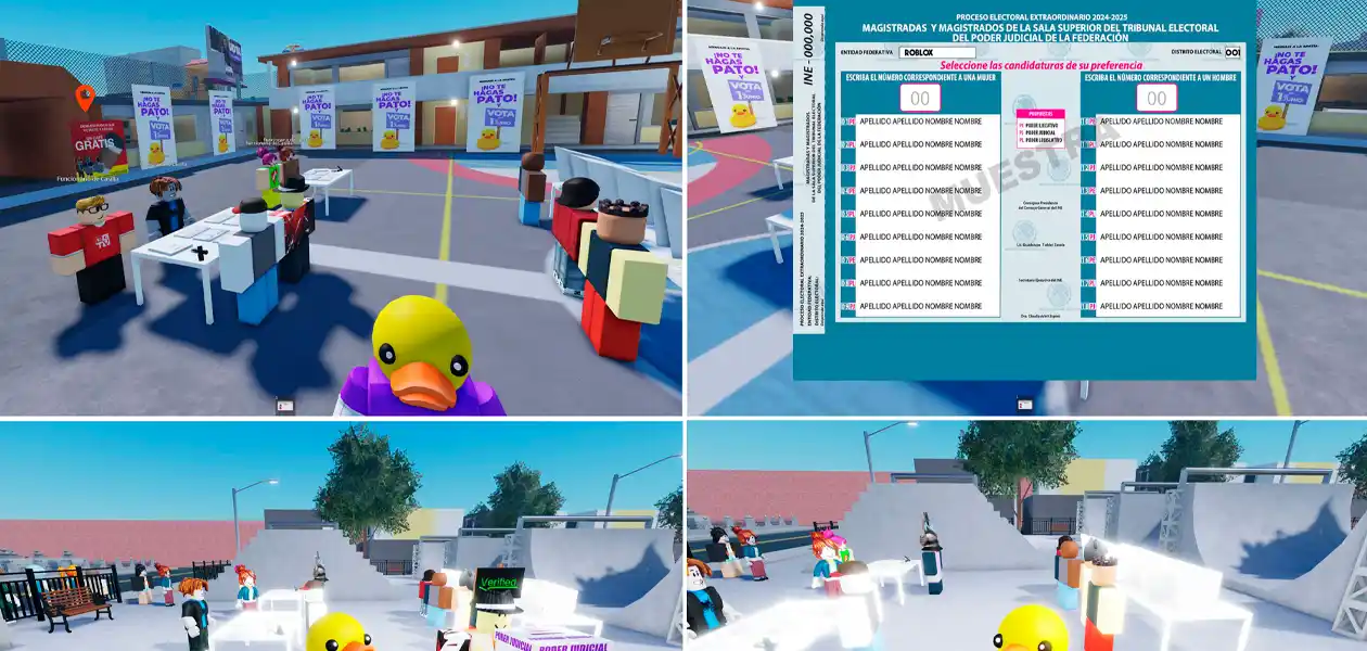 Imagen ilustrativa de la elección judicial en Roblox. Voto popular en la justicia: entre la legitimidad democrática y el riesgo de politización. Foto: JLMNoticias / EFE.