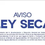 La Ley Seca se realizará en el municipio de Aguascalientes de las 02:00 a las 18:00 horas del domingo 1 de junio