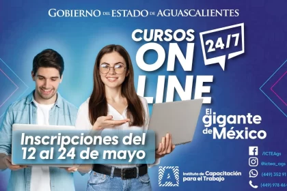 Aprende desde casa con los cursos en línea del ICTEA Aguascalientes, dirigidos a personas mayores de 15 años. Incluyen diseño, inglés, programación y más, con validez oficial SEP y STPS.