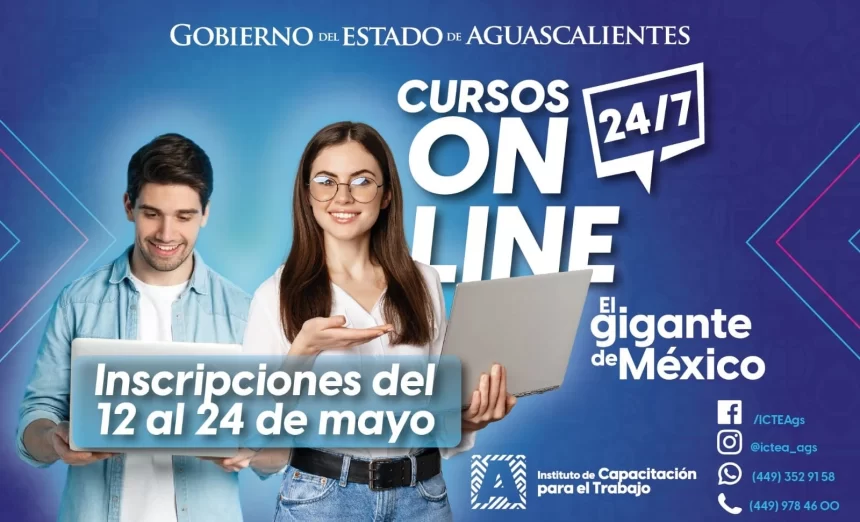 Aprende desde casa con los cursos en línea del ICTEA Aguascalientes, dirigidos a personas mayores de 15 años. Incluyen diseño, inglés, programación y más, con validez oficial SEP y STPS.