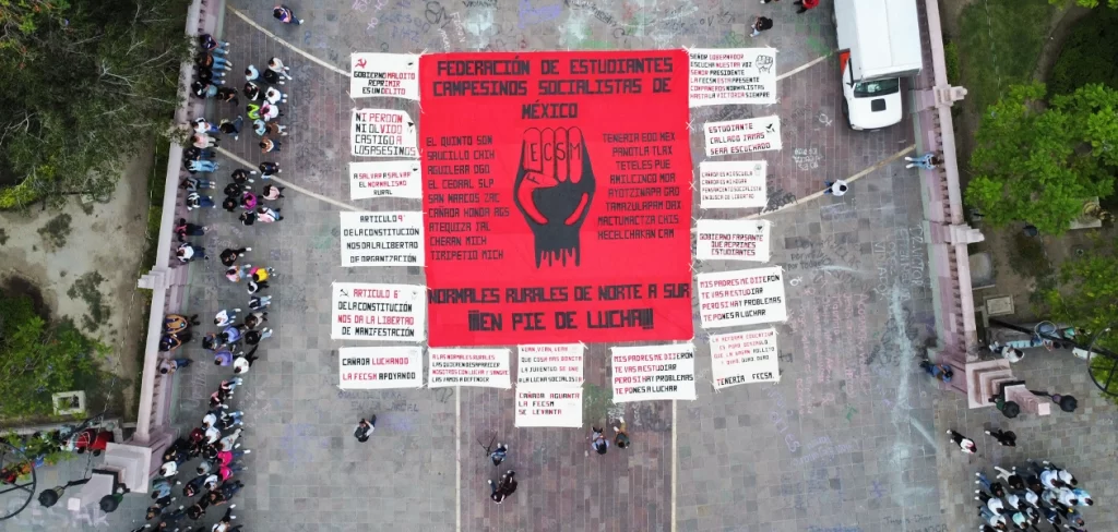 La Federación de Estudiantes Campesinos Socialistas de México, conmemoraron el octavo aniversario de la represión contra estudiantes de Cañada Honda