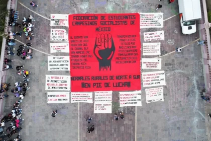 La Federación de Estudiantes Campesinos Socialistas de México, conmemoraron el octavo aniversario de la represión contra estudiantes de Cañada Honda