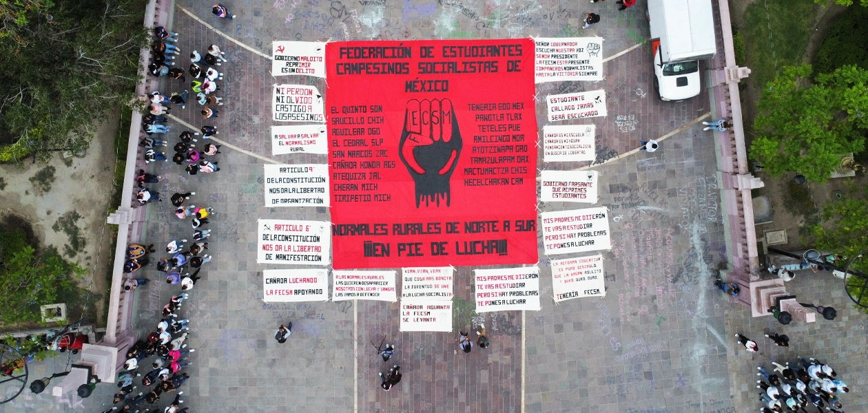 La Federación de Estudiantes Campesinos Socialistas de México, conmemoraron el octavo aniversario de la represión contra estudiantes de Cañada Honda