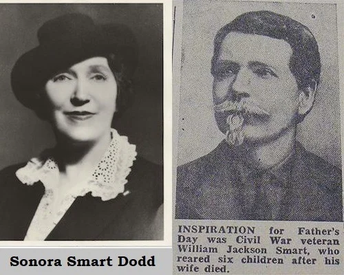 Sonora Louise Smart Dodd y su padre Henry Smart el hombre que inspiro la celebracion del Dia del Padre