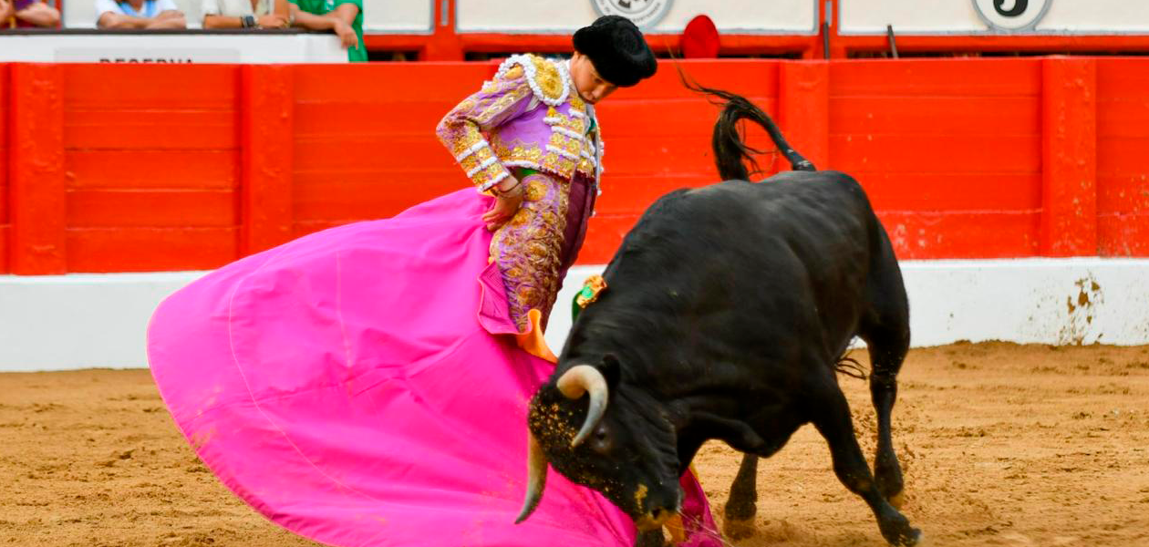Desde con el capote Bruno Aloi mostró variedad en su debut en la feria de Santander que hoy se inició. Foto: JLMNoticias / Arjona y BA.