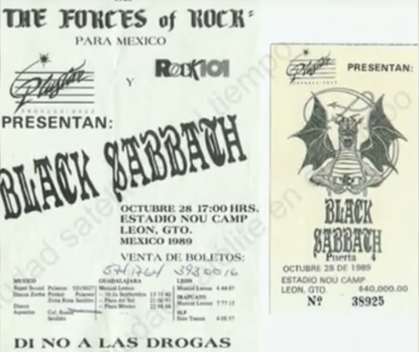 Cartel que promocionaba el primer concierto de Black Sabbath cancelado mas tarde