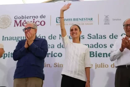 La presidenta mexicana Claudia Sheinbaum durante un acto en Culiacán. Foto de JLMNoticias / EFE/ Presidencia de México.