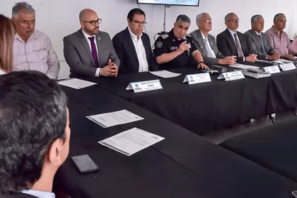 El titular de la SSPE Antonio Martínez Romo, encabezó una reunión con empresarios de Aguascalientes