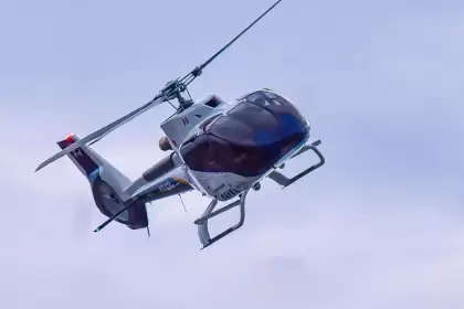 El helicóptero "Fuerza Uno" que apoyará en las labores de "Blindaje Aguascalientes". Foto: JLMNoticias / Gobierno del Estado de Aguascalientes.