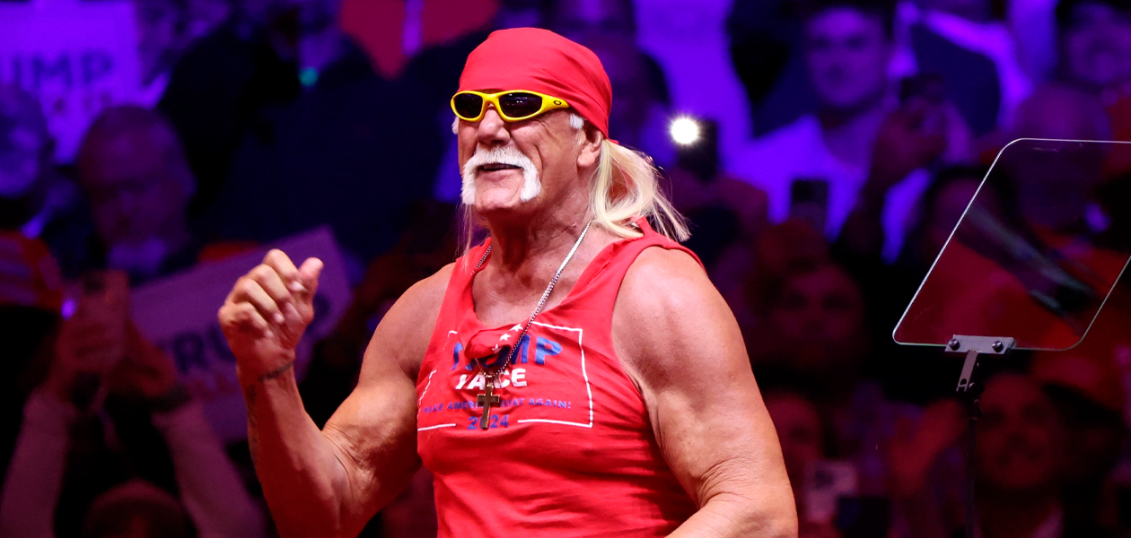 Fotografía de archivo fechada el 27 de octubre de 2024 del exluchador profesional Hulk Hogan, en el Madison Square Garden de Nueva York. Foto de EFE/ EPA/ SARAH YENESEL.