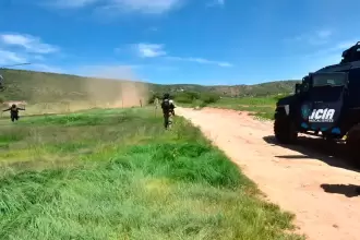 El operativo de las fuerzas de los tres órdenes de Gobierno en Pabellón de Hidalgo. Cuatro desaparecidos entre los detenidos del CJNG en Rincón de Romos. Foto: JLMNoticias / Gobierno del Estado de Aguascalientes.