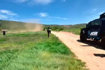 El operativo de las fuerzas de los tres órdenes de Gobierno en Pabellón de Hidalgo. Cuatro desaparecidos entre los detenidos del CJNG en Rincón de Romos. Foto: JLMNoticias / Gobierno del Estado de Aguascalientes.