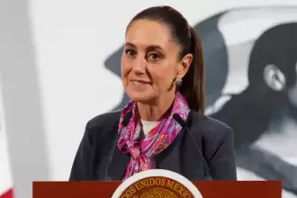 La presidenta de México, Claudia Sheinbaum, pronunciándose sobre Javier 'Chicharito' Hernández. Foto: JLMNoticias / El Universal / Carlos Mejía.