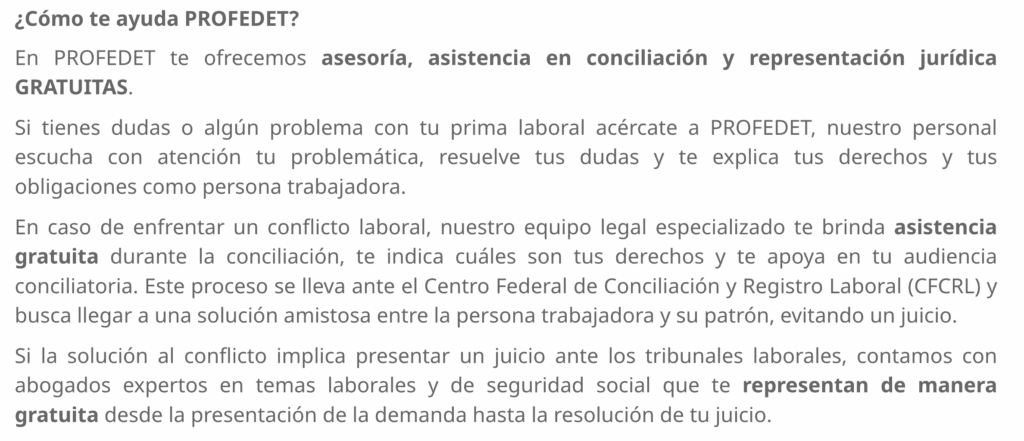 Datos de ayuda en Profedet. Foto: JLMNoticias / Profedet / Captura de Pantalla.