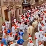 Repletas lucieron las calles de la ciudad Navarra donde comenzaron las fiestas sanferminéras 2025. Foto: JLMNoticias / Especial / Memo Leal.