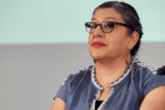 Teresa Guadalupe Reyes Sahagún renuncia a su cargo de titular de la Comisión Nacional de Búsqueda en México. Foto Secretaría de Gobernación