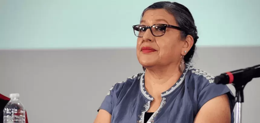 Teresa Guadalupe Reyes Sahagún renuncia a su cargo de titular de la Comisión Nacional de Búsqueda en México. Foto Secretaría de Gobernación