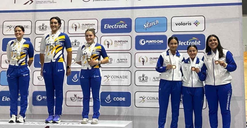 Aguascalientes gana seis medallas en la Olimpiada Conade 2025 en ciclismo de pista, atletismo y bádminton; destacan Elena Cruz y Karol Picazo.