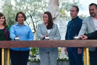 Tere Jiménez entrega obras en el Santuario del Cristo Roto en San José de Gracia con velaria e iluminación para fortalecer el turismo y economía local.