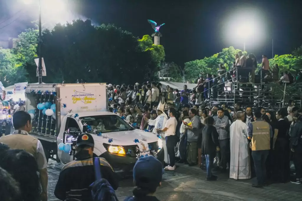 El Obispo Juan Espinoza Jimenez recibio a los transportistas durante su peregrinacion