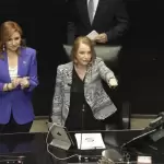 Laura Itzel Castillo, rindió protesta como nueva presidenta de la mesa directiva del Senado, sustituye a Noroña. Foto Carlos Mejía El Universal