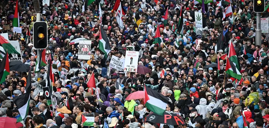 Miles Marcha por la Humanidad en Australia y por la liberación de palestina. Foto EFE
