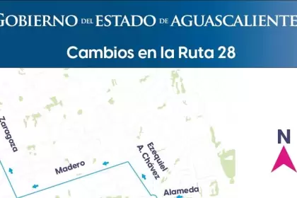 Desde el 3 de agosto, las rutas 3, 5 y 28 del transporte urbano en Aguascalientes tendrán ajustes en calles secundarias para mejorar capacidad y seguridad.