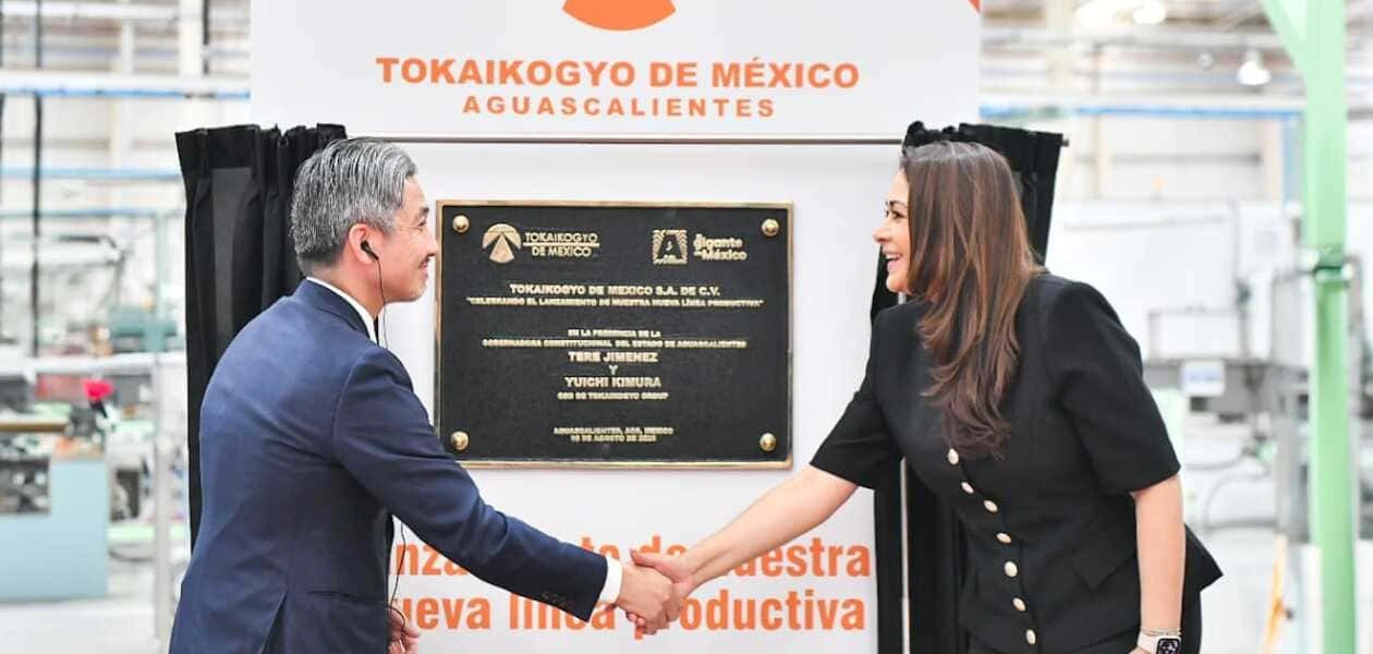 Tere Jiménez supervisa expansión de Tokaikogyo en Aguascalientes con inversión de 100 millones, fortaleciendo el liderazgo automotriz del estado.