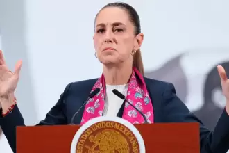 La presidenta de México, Claudia Sheinbaum. Cumple un año de Gobierno en un país atravesado por la violencia machista. Foto de EFE/ Mario Guzmán.