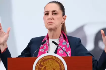 La presidenta de México, Claudia Sheinbaum. Cumple un año de Gobierno en un país atravesado por la violencia machista. Foto de EFE/ Mario Guzmán.